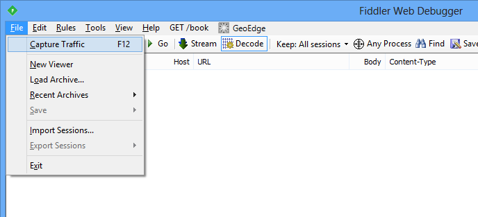 Uncheck 'Capture Traffic' in the File menu